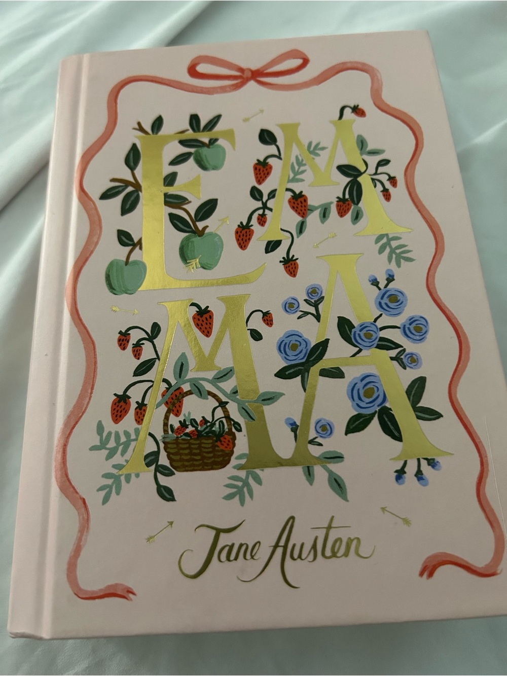 Emma Jane Austen Hardcover Book - Pink with Gold Floral Lettering